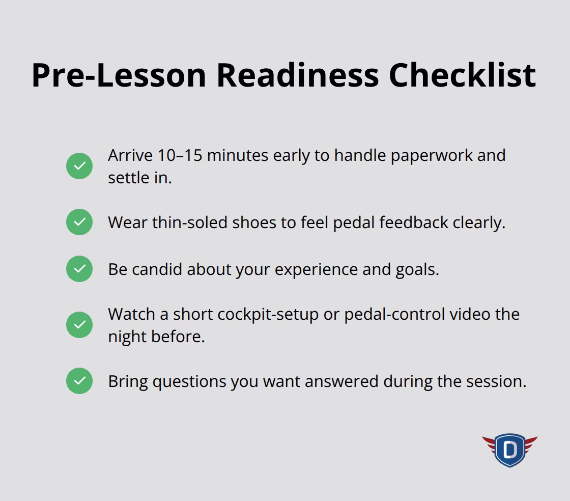 Checklist of simple steps to be ready for your first driving lesson - Expect driving lessons