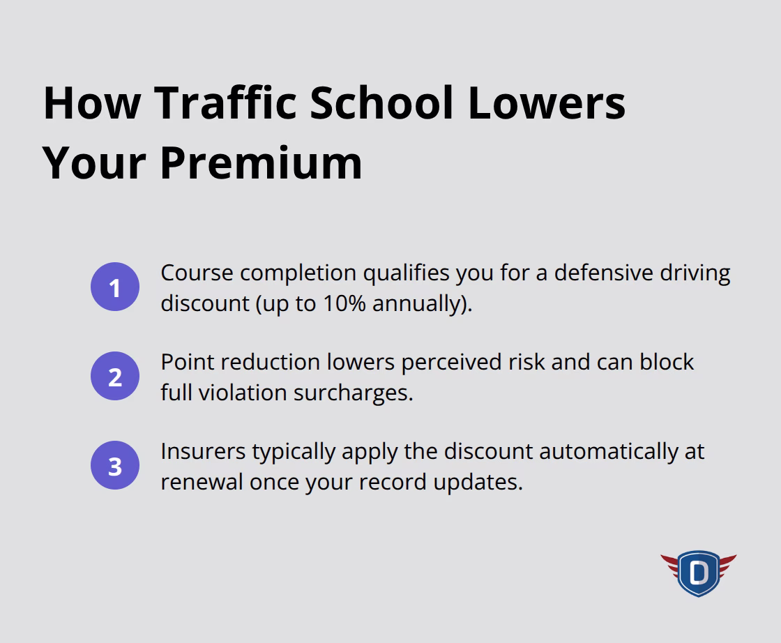 Three concise ways traffic school reduces auto insurance costs in the U.S. - Insurance discount eligibility