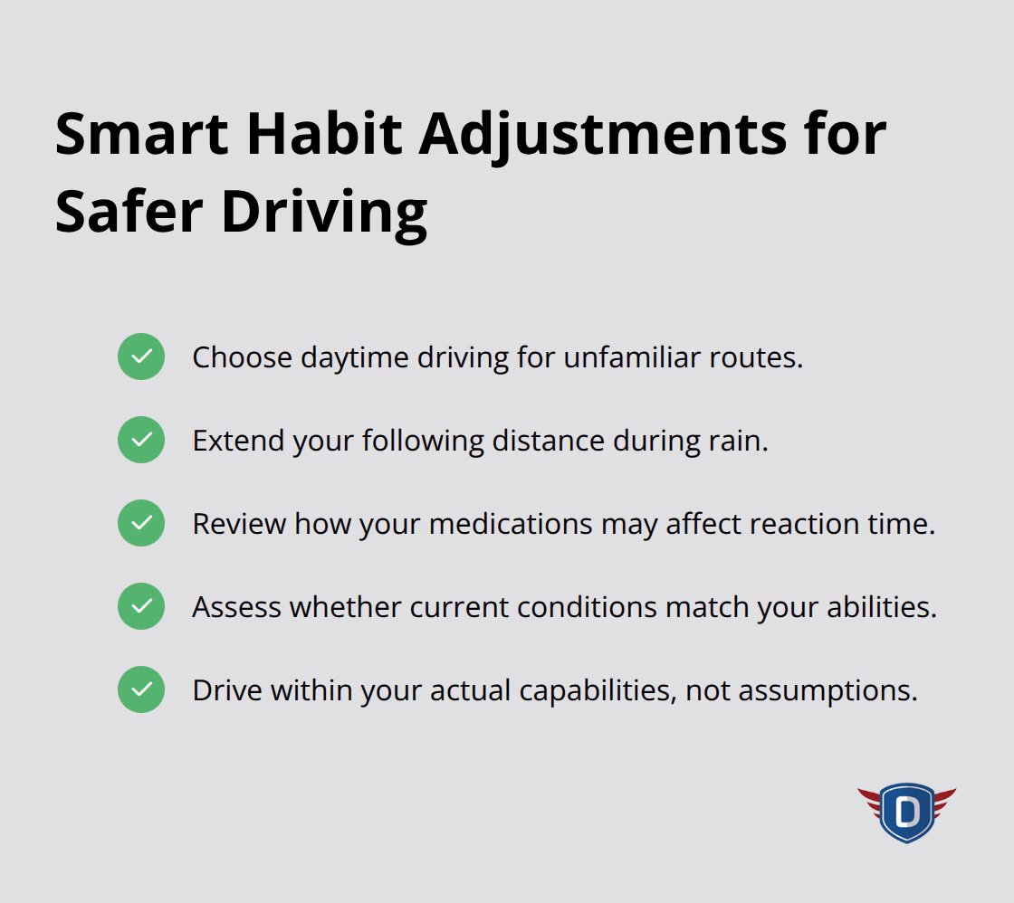 Checklist of practical driving habit adjustments for mature drivers. - mature driver refresher course