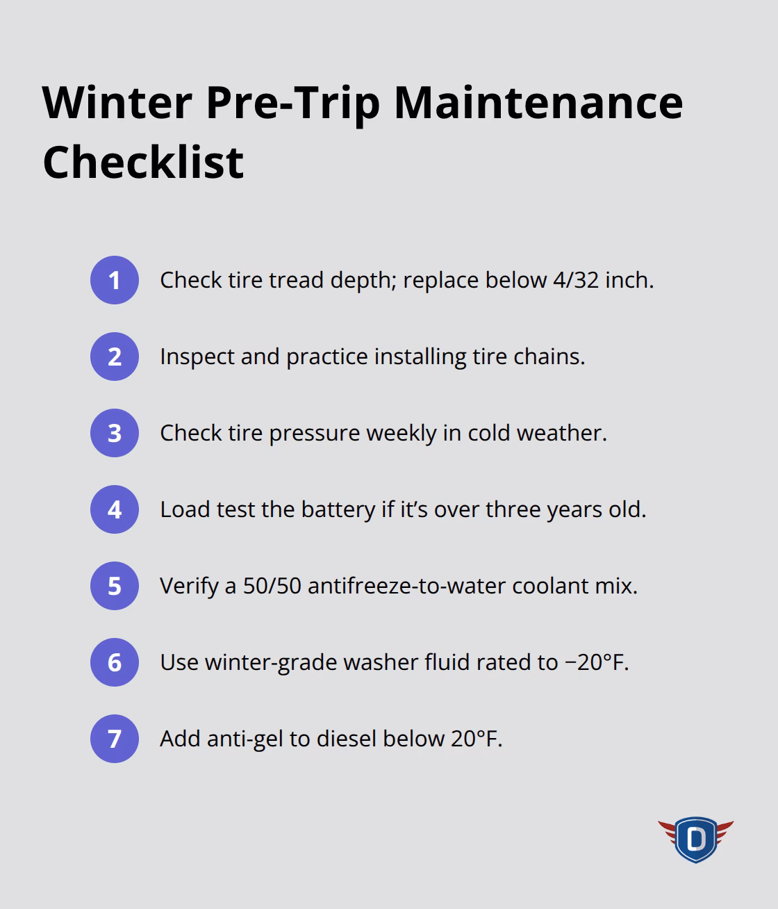 Seven key maintenance checks before winter driving